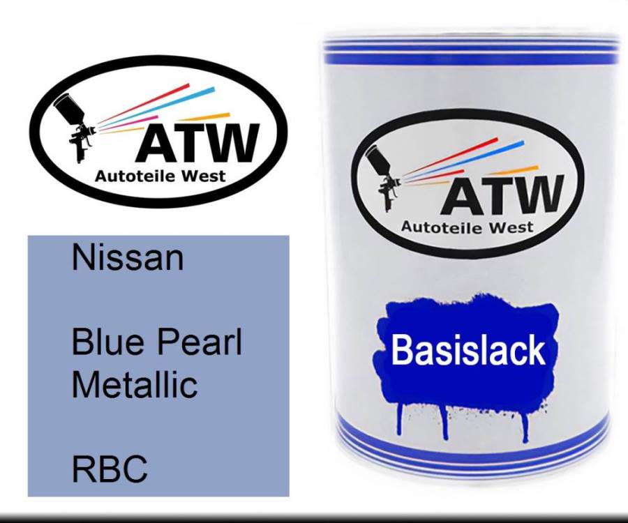 Nissan, Blue Pearl Metallic, RBC: 500ml Lackdose, von ATW Autoteile West.